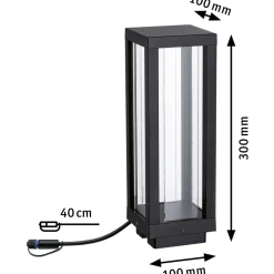Discount Paulmann LED-lyhty Plug & Shine Classic, 30cm, Smart Home Zigbee 3.0, IP44, RGBW, antrasiitti