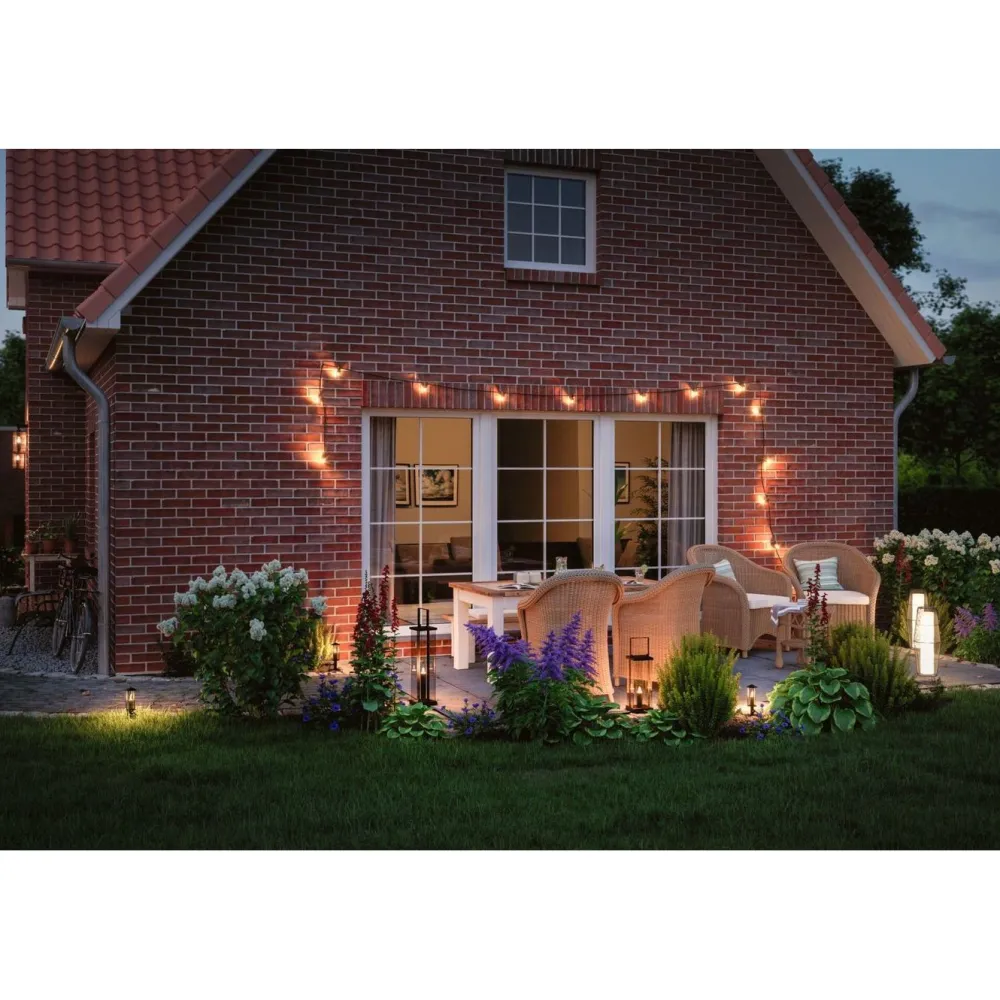 Paulmann LED-lyhty Plug & Shine Classic, 69.5cm, IP44, 1900K, antrasiitti