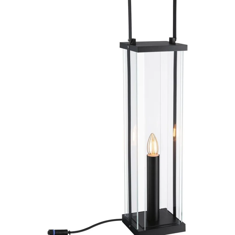 Paulmann LED-lyhty Plug & Shine Classic, 69.5cm, IP44, 1900K, antrasiitti