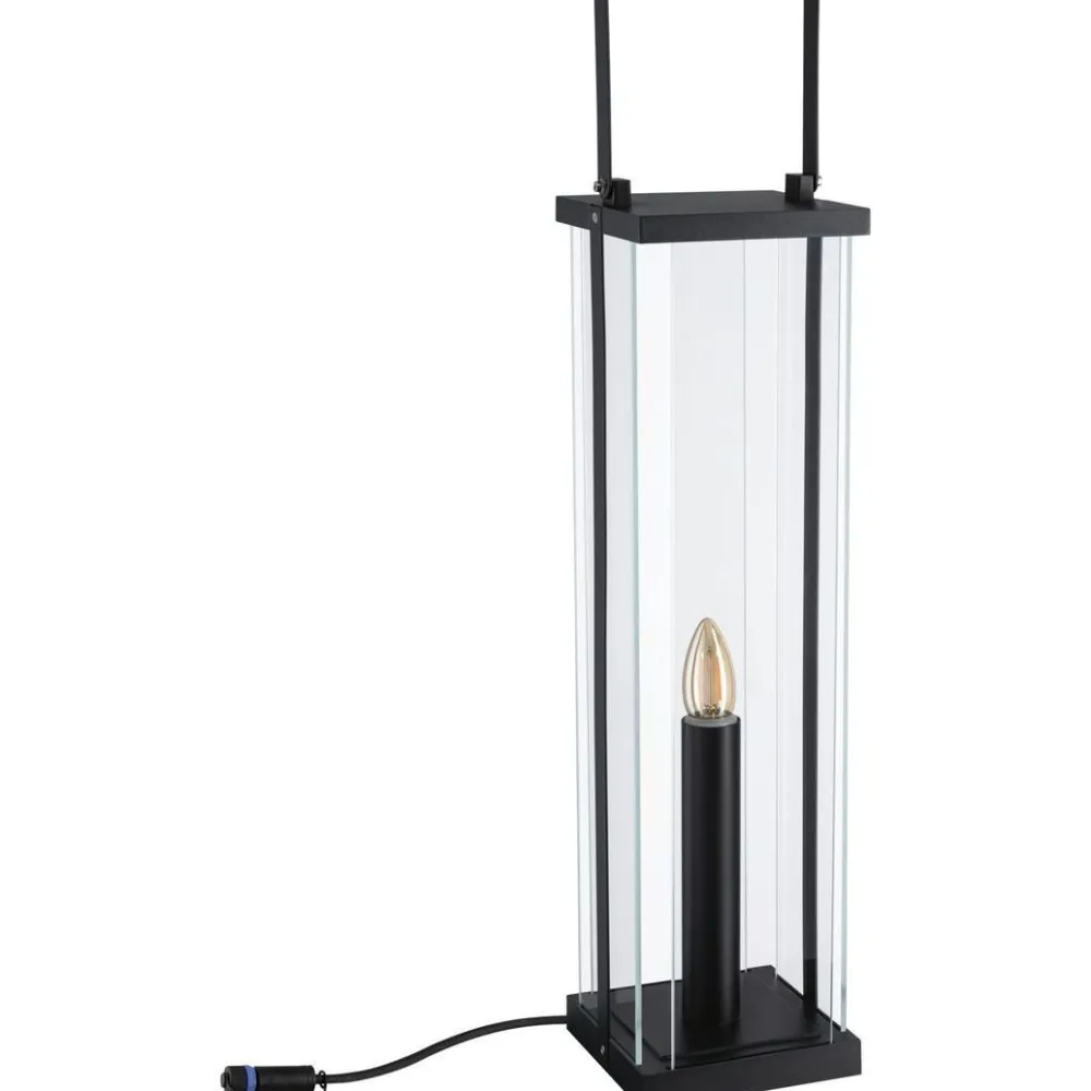 Paulmann LED-lyhty Plug & Shine Classic, 69.5cm, IP44, 1900K, antrasiitti