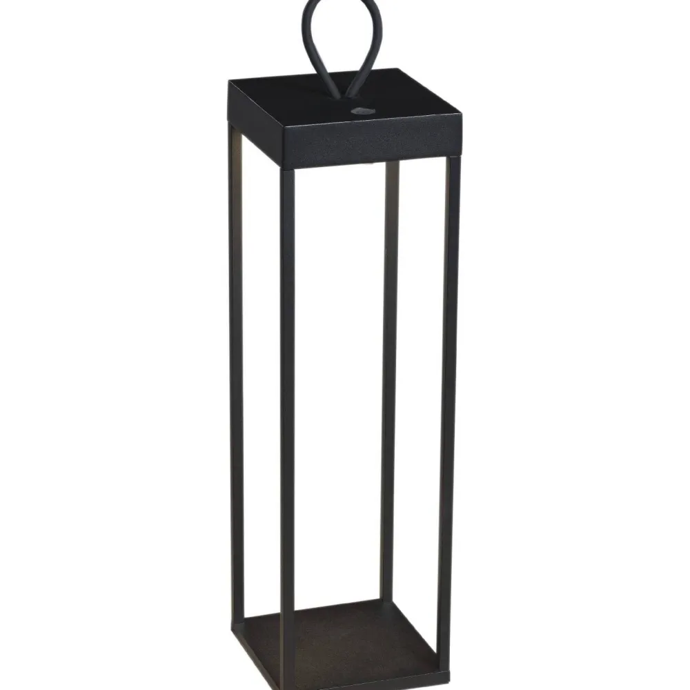 Online Konstsmide LED-lyhtyvalaisin Ravello 50cm ladattava musta