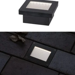 New Paulmann LED-maavalaisin aurinkokennolla Domenic, 8x8cm, IP67, 3000K, musta