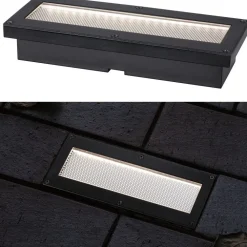 Hot Paulmann LED-maavalaisin aurinkokennolla Domenic, 8x20cm, IP67, 3000K, musta
