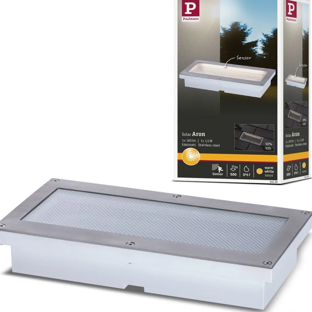 Sale Paulmann LED-maavalaisin aurinkokennolla Aron, IP67, 3000K, liiketunnistin, valkoinen