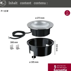 Sale Paulmann LED-maavalaisin Durea, IP67, 27.3cm, 3000K, 80°, rst