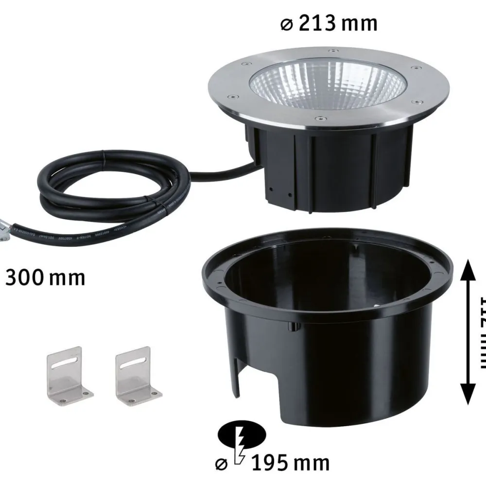 New Paulmann LED-maavalaisin Durea, IP67, 21.3cm, 3000K, 60°, rst