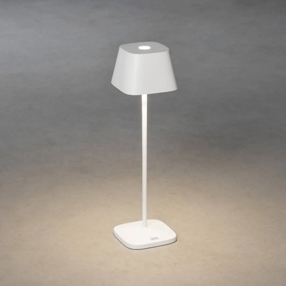 New Konstsmide LED-pöytävalaisin Capri ladattava valkoinen