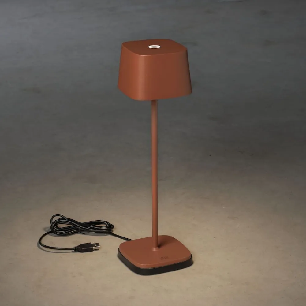 Hot Konstsmide LED-pöytävalaisin Lounge Capri 7814-960, ladattava, terrakotta
