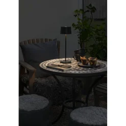 Outlet Konstsmide LED-pöytävalaisin Positano ladattava musta