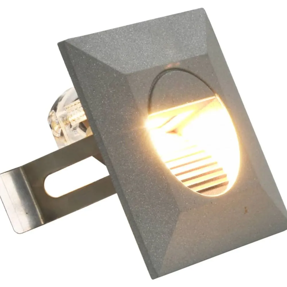 Discount FinePRICE LED-seinävalaisimet ulkokäyttöön, 6 kpl, 5 W, hopea, neliö