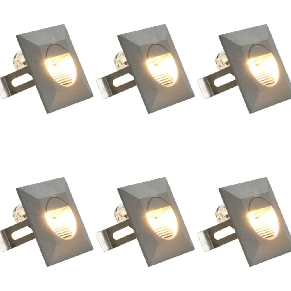 Discount FinePRICE LED-seinävalaisimet ulkokäyttöön, 6 kpl, 5 W, hopea, neliö