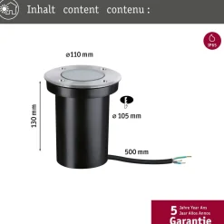 Outlet Paulmann LED-terassivalaisin, IP65, 110mm, 2200K, rst