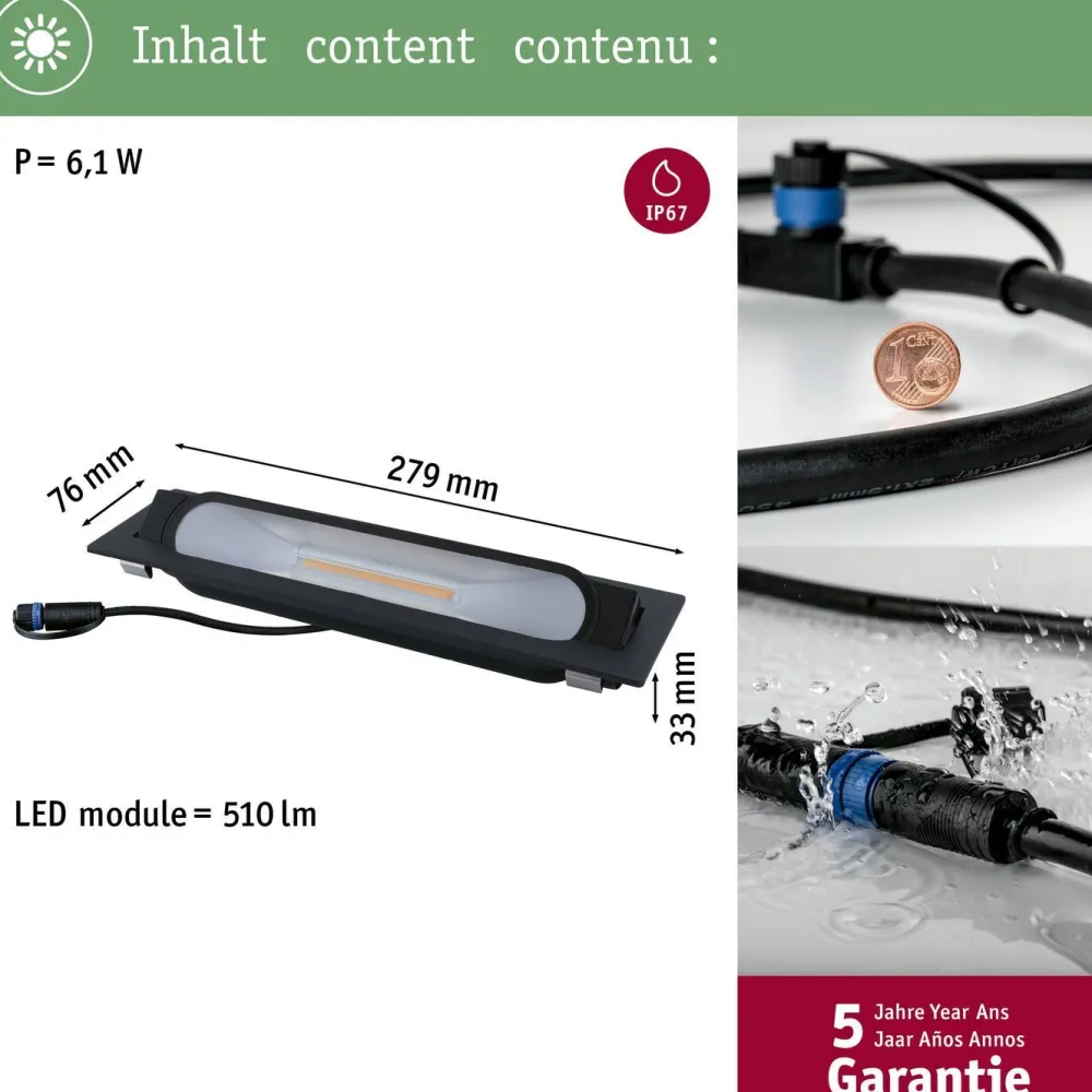 Clearance Paulmann LED-terassivalaisin Plug & Shine Ito, 27.9cm, IP67, 3000K, antrasiitti
