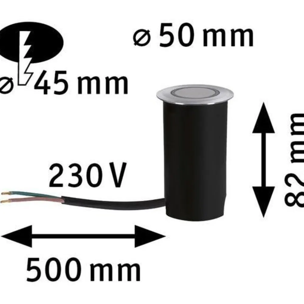 Online Paulmann LED-terassivalaisin , IP67, 50mm, 2200K, alumiini