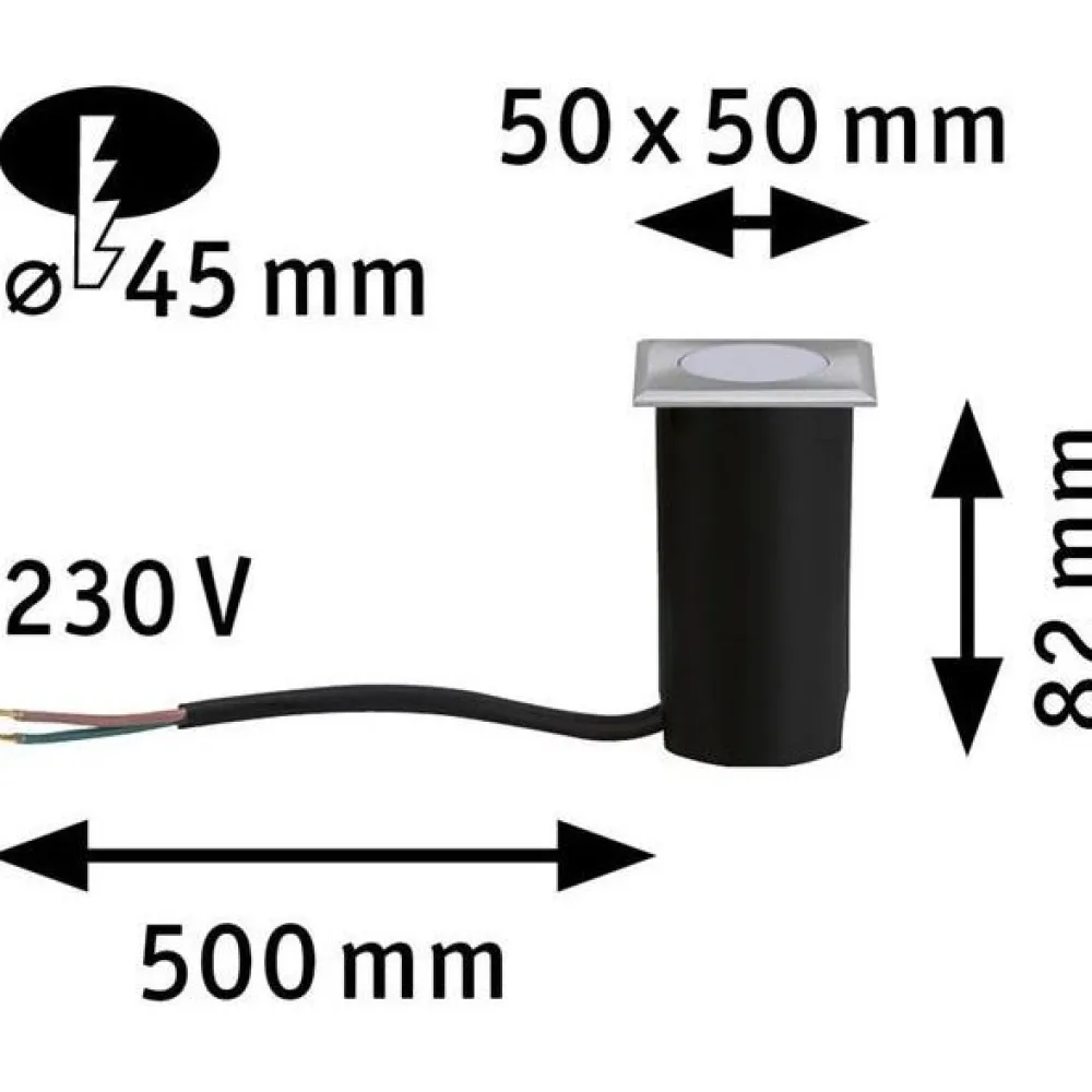 Hot Paulmann LED-terassivalaisin House, IP67, 50x50mm, 3000K, 2W, 60lm, rst
