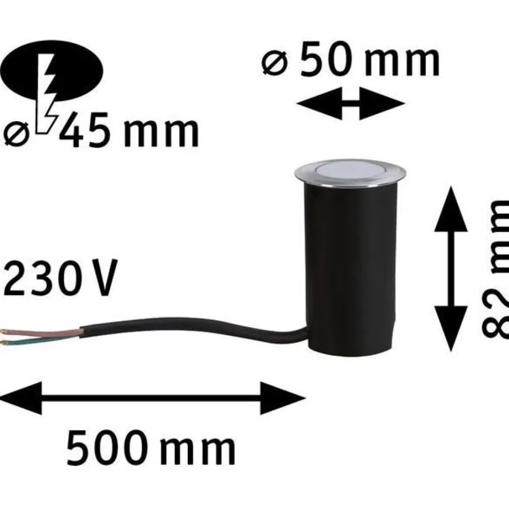 Discount Paulmann LED-terassivalaisin House, IP67, 50mm, 3000K, 2W, 60lm, rst