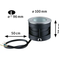 Paulmann LED-terassivalaisin Vanea, IP67, 10cm, 3000K, korroosionkestävä, alumiini
