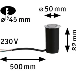 Outlet Paulmann LED-terassivalaisin House, IP67, 50mm, 3000K, 2W, 20lm, rst