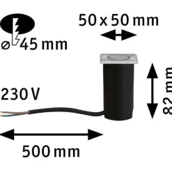 Sale Paulmann LED-terassivalaisin House, IP67, 50x50mm, 3000K, 2W, 20lm, rst