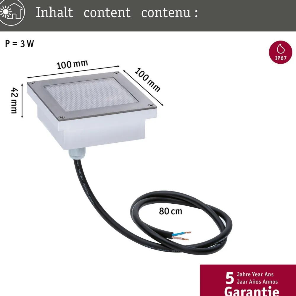 Clearance Paulmann LED-terassivalaisin Brick, Smart Home Zigbee 3.0, IP67, 10x10cm, säädettävä värilämpötila, rst