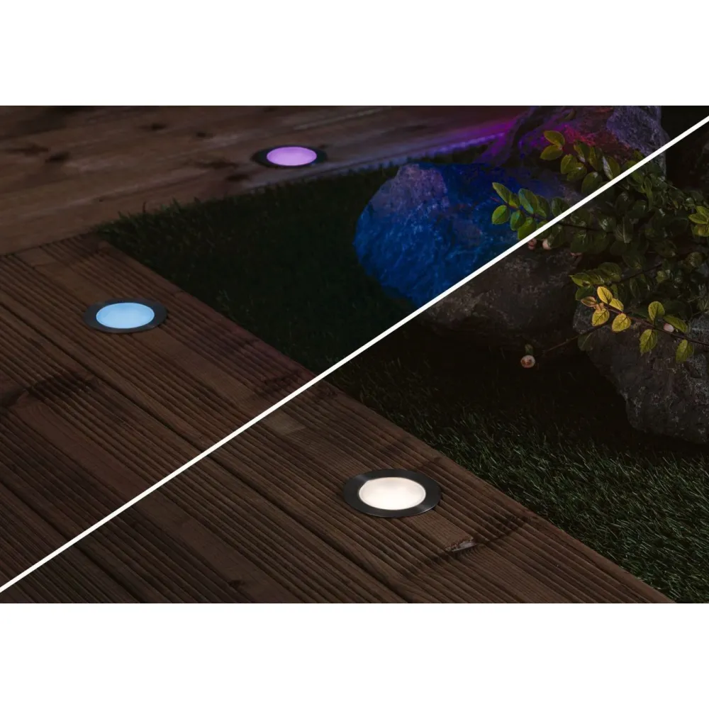 Paulmann LED-terassivalaisin Plug & Shine Floor, Smart Home Zigbee 3.0, IP67, RGBW+, 2W, rst