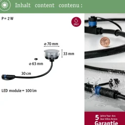 Paulmann LED-terassivalaisin Plug & Shine Floor, Smart Home Zigbee 3.0, IP67, RGBW+, 2W, rst