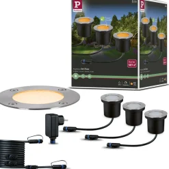 Clearance Paulmann LED-terassivalaisinsarja Plug & Shine Floor, IP67, 2200K, 3x4.5W, antrasiitti