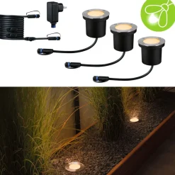 Clearance Paulmann LED-terassivalaisinsarja Plug & Shine Floor, IP67, 2200K, 3x4.5W, antrasiitti