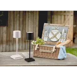 Clearance Trio LED-ulkopöytävalaisin Fernandez, ladattava