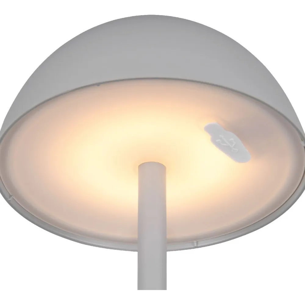 Clearance Trio LED-ulkopöytävalaisin Ricardo, mattavalkoinen, ladattava