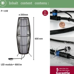 Online Paulmann LED-ulkovalaisin Plug & Shine Basket, 60cm, IP44, 3000K, ruskea