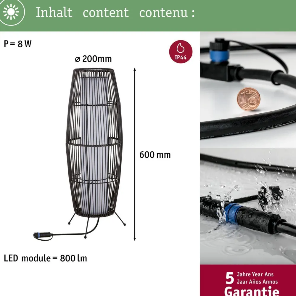 Online Paulmann LED-ulkovalaisin Plug & Shine Basket, 60cm, IP44, 3000K, ruskea