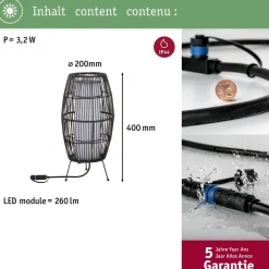 Sale Paulmann LED-ulkovalaisin Plug & Shine Basket, Smart Home Zigbee 3.0, IP44, RGBW, musta