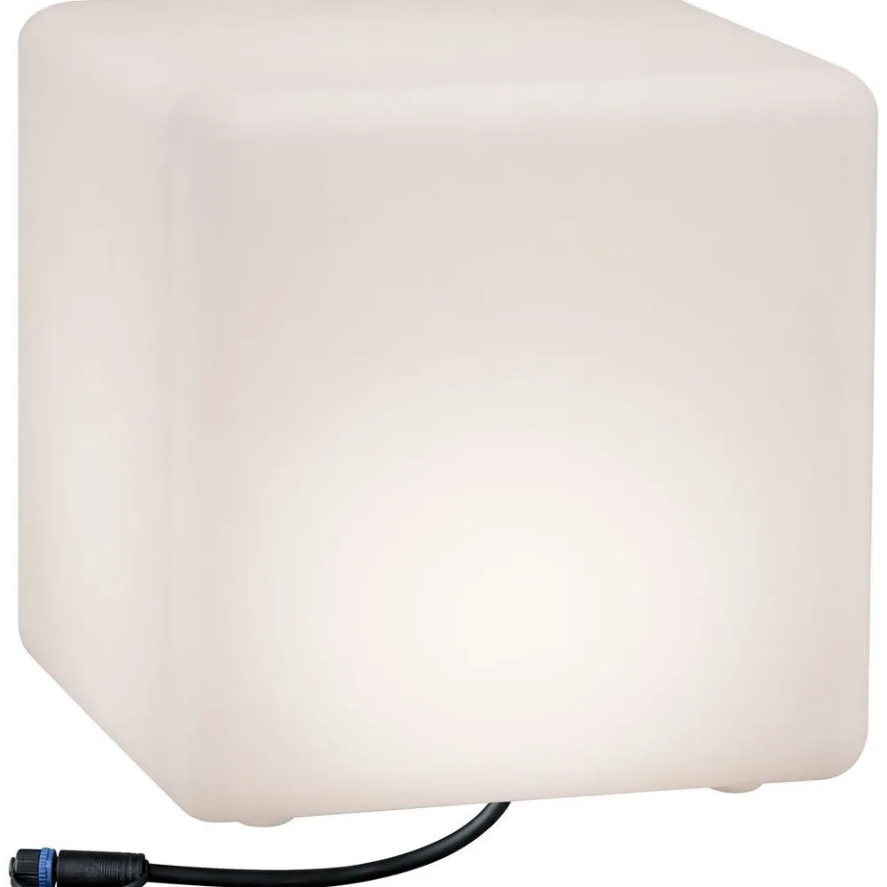 Outlet Paulmann LED-ulkovalaisin Plug & Shine Cube, IP67, 3000K, valkoinen