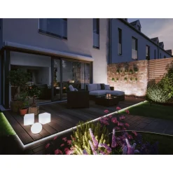Clearance Paulmann LED-ulkovalaisin Plug & Shine Globe, Smart Home Zigbee 3.0, IP65, RGBW+, valkoinen