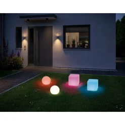 Clearance Paulmann LED-ulkovalaisin Plug & Shine Globe, Smart Home Zigbee 3.0, IP65, RGBW+, valkoinen