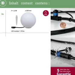 Clearance Paulmann LED-ulkovalaisin Plug & Shine Globe, Smart Home Zigbee 3.0, IP65, RGBW+, valkoinen