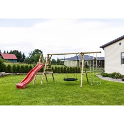 Clearance Palmako Leikkiteline Kalev sis. keinu + pesäkeinu + kiipeilyteline + kiipeilyverkko