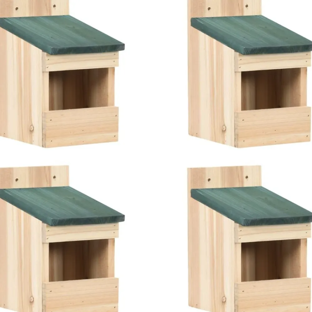 Best FinePRICE Linnunpöntöt 4 kpl 12x16x20 cm kuusi