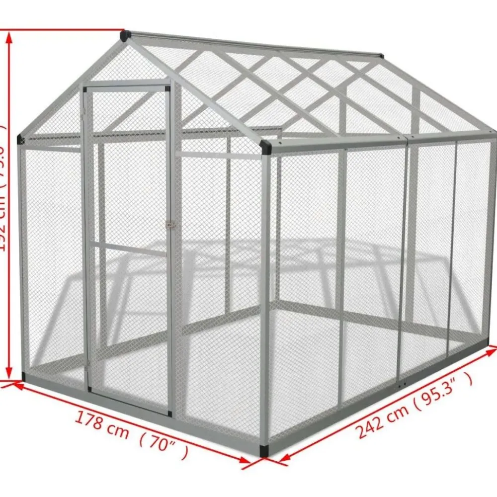 Discount FinePRICE Lintuhäkki, alumiini, 178x242x192cm