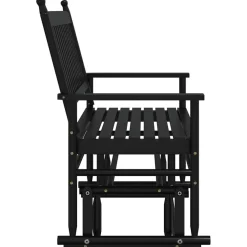 FinePRICE Liukupenkki musta 118x70x104,5 cm täysi haapa (08866)