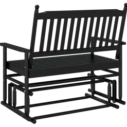 FinePRICE Liukupenkki musta 118x70x104,5 cm täysi haapa (08866)