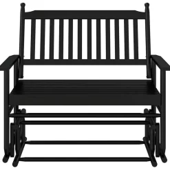 FinePRICE Liukupenkki musta 118x70x104,5 cm täysi haapa (08866)