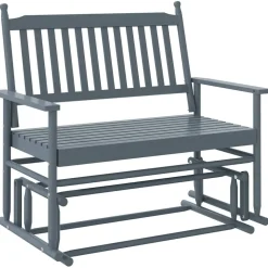 FinePRICE Liukupenkki musta 118x70x104,5 cm täysi haapa (08866)