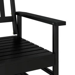 FinePRICE Liukupenkki musta 118x70x104,5 cm täysi haapa (08866)