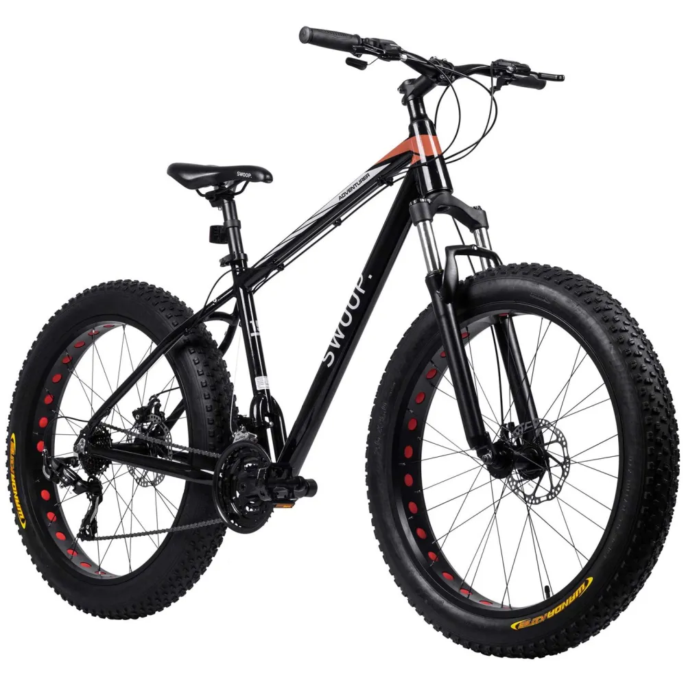 New Swoop Maastopyörä Fatbike Adventurer, 26x4", 21 vaihdetta, musta