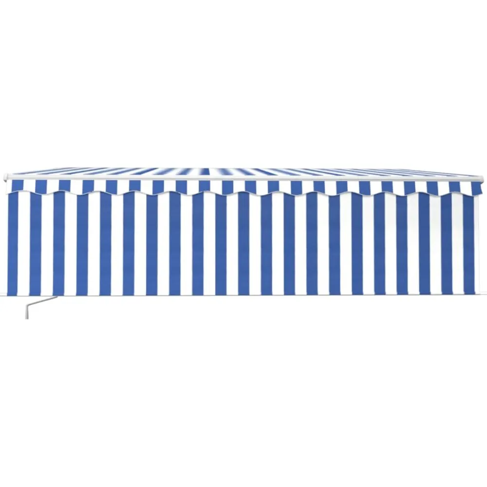 New FinePRICE Manuaalisesti kelattava markiisi 2 verho/LED 3x2,5 m keltainen/valkoinen