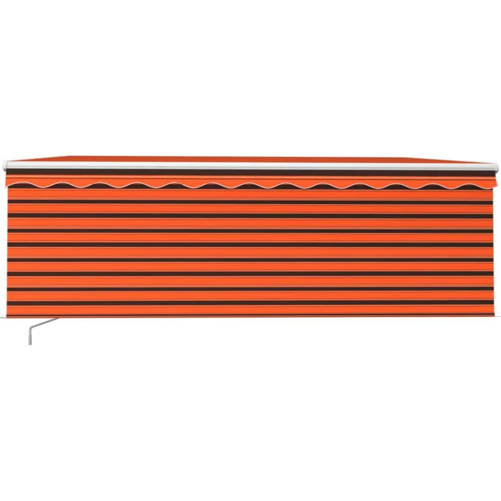 New FinePRICE Manuaalisesti kelattava markiisi 2 verho/LED 3x2,5 m keltainen/valkoinen
