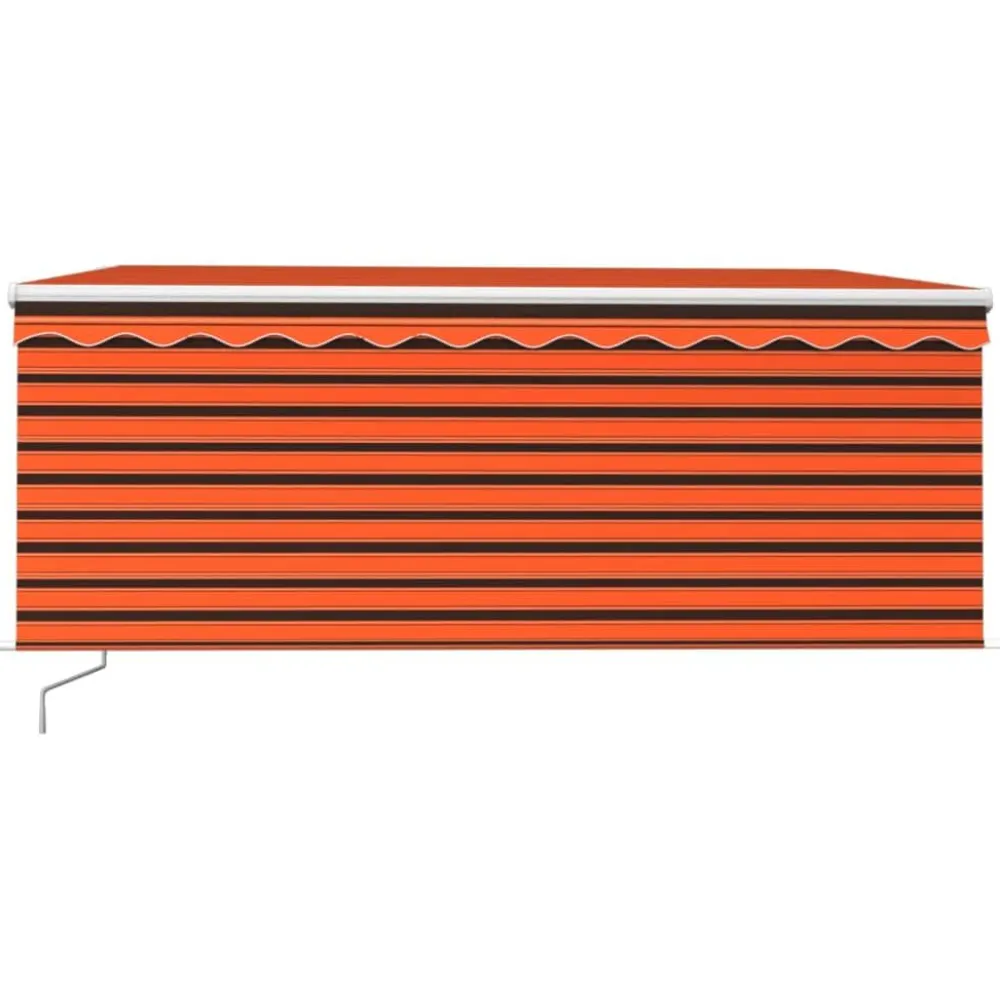 New FinePRICE Manuaalisesti kelattava markiisi 2 verho/LED 3x2,5 m keltainen/valkoinen