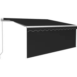 Sale FinePRICE Manuaalisesti kelattava markiisi 2 verhoilla 3x2,5m sininen/valkoinen